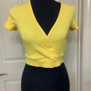 Yellow forever 21 crop top